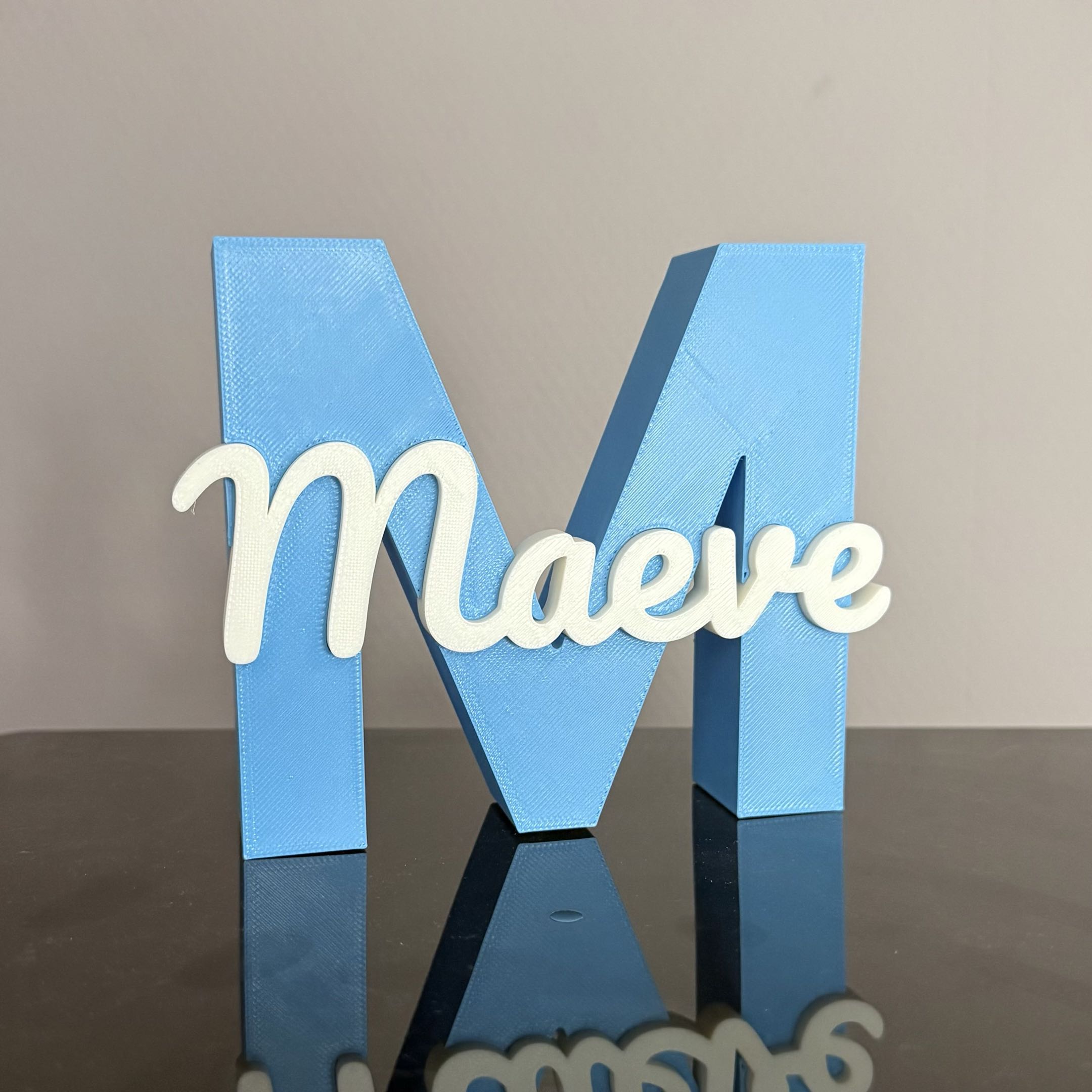 Naambordje met beginletter